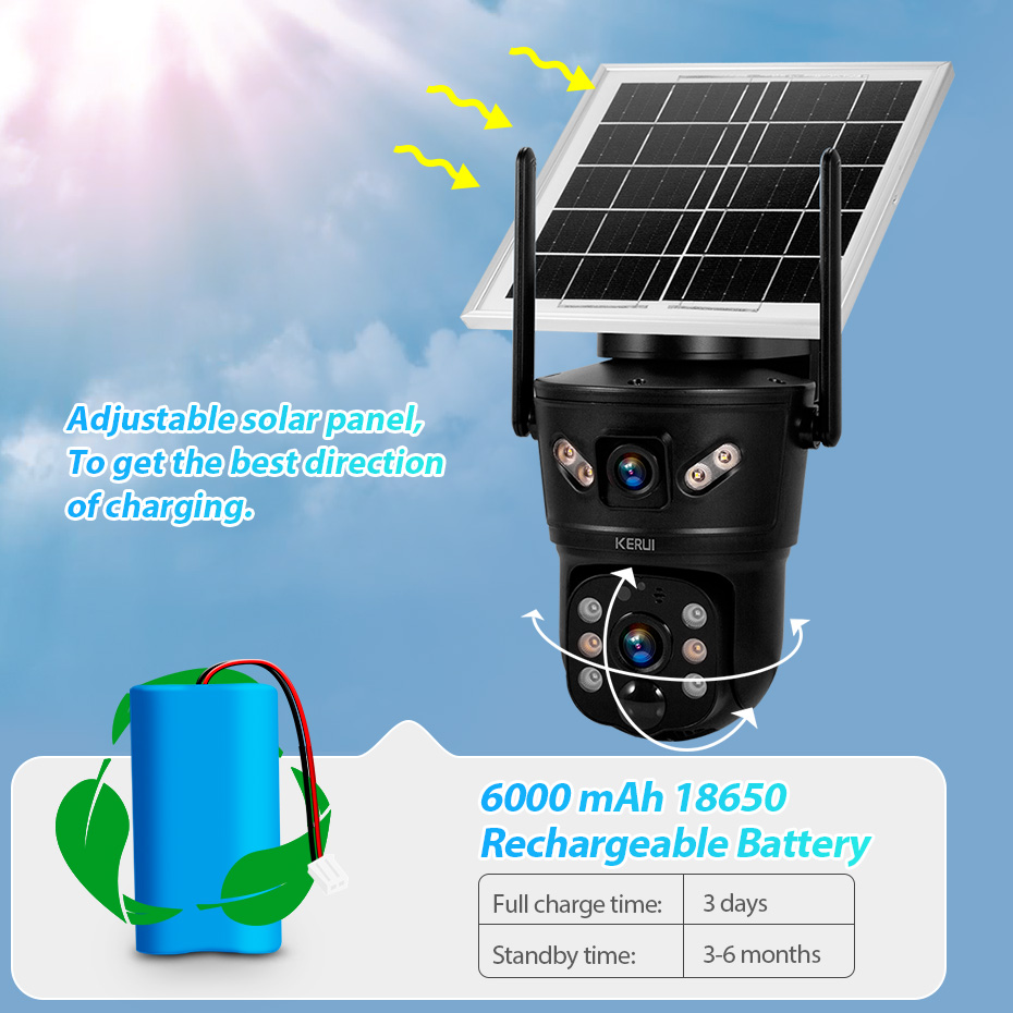 Home Security Prices - KERUI 6MP 4G SIM WiFi Solar