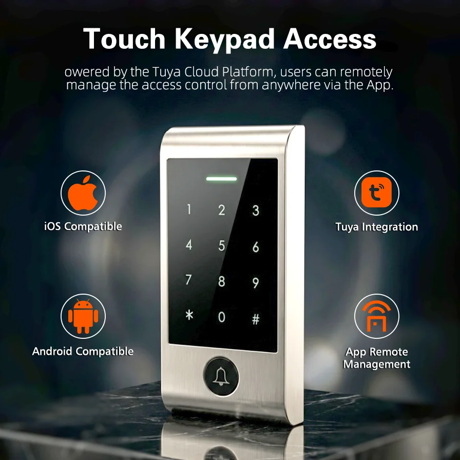Home Security Locks For Doors - Geavanceerd WIFI-afstandsbedieningssysteem met aanraaktoetsenbord en deurbelknop,