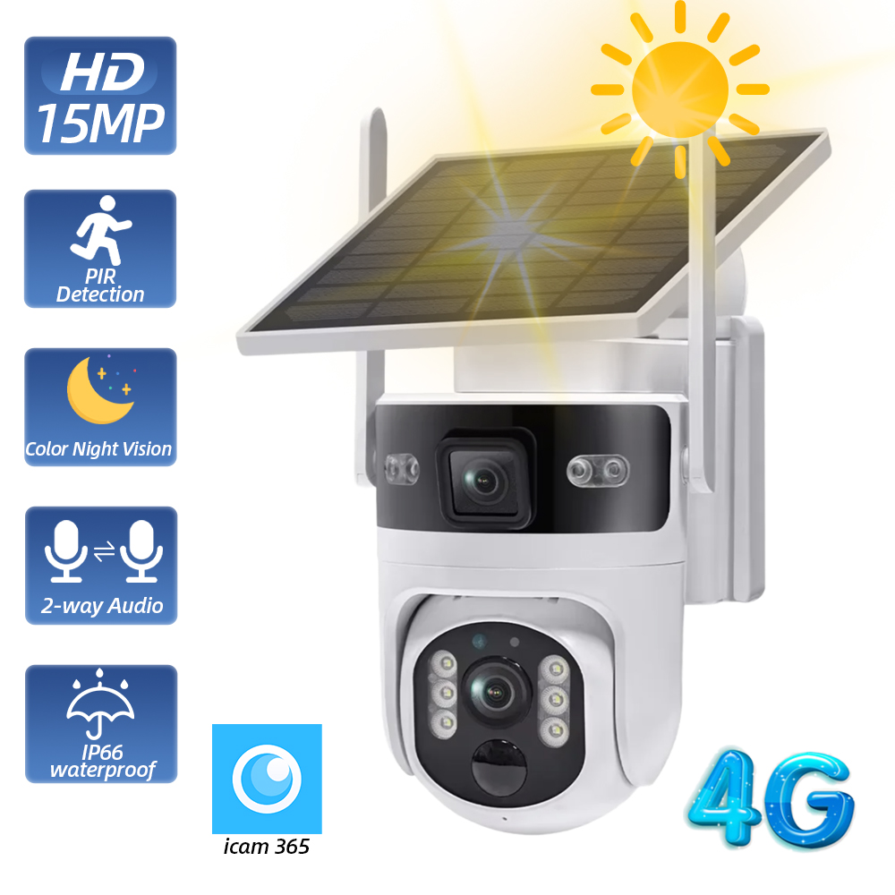 Home Yard Security - Draadloze buiten PTZ solar beveiligingscamera 4G