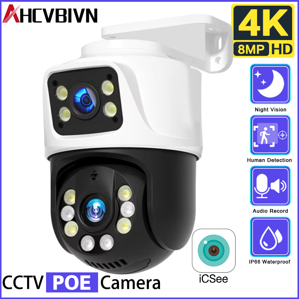 Home Yard Security - Buiten 8MP POE PTZ beveiligingscamera met