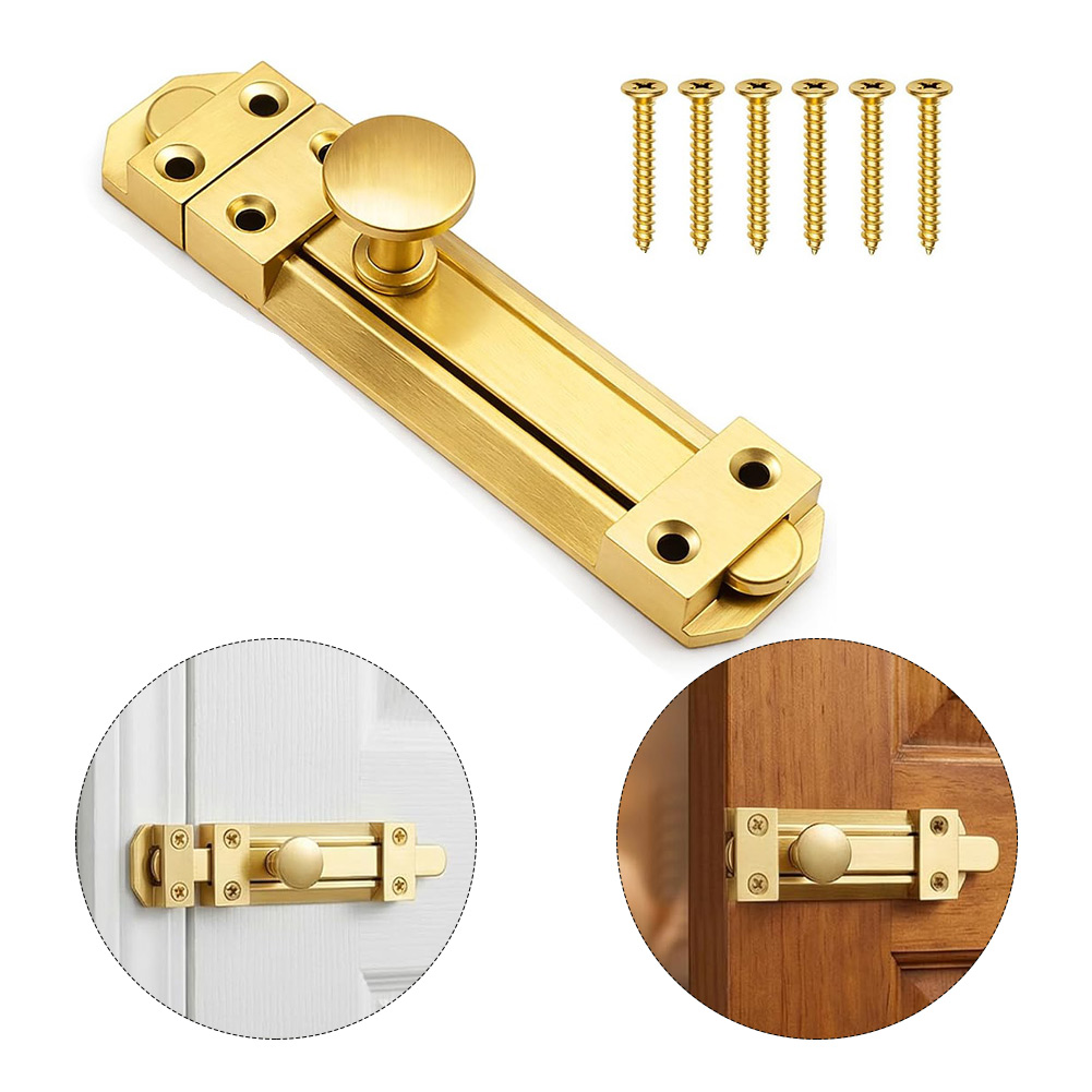 Home Security Locks For Doors - 5 inch massief messing schuifdeurslot, beveiligingspoortbout,