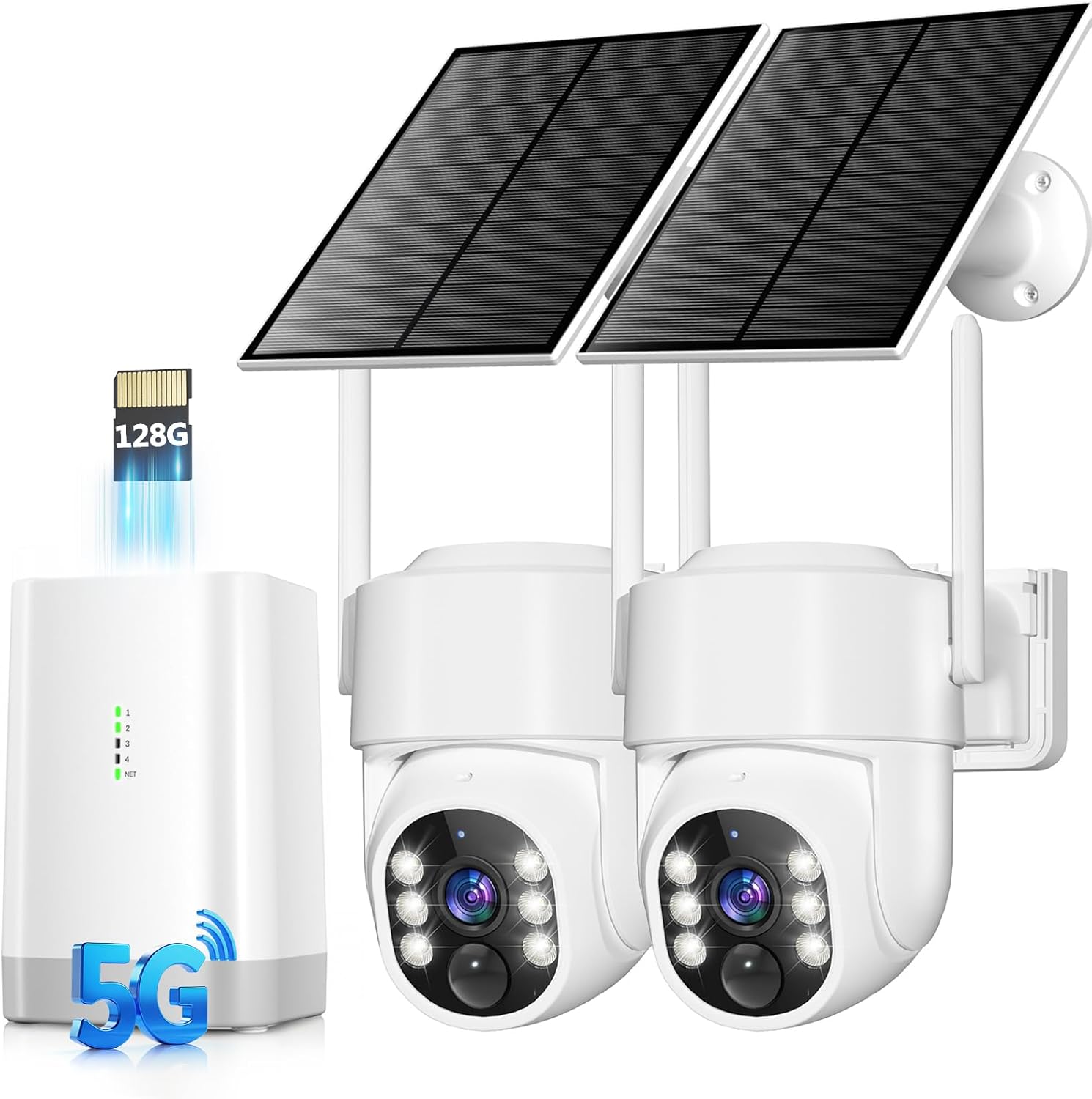 Home Security Cameras No Subscription - Draadloze buitenbeveiligingscamera's op zonne-energie met 360°-bescherming