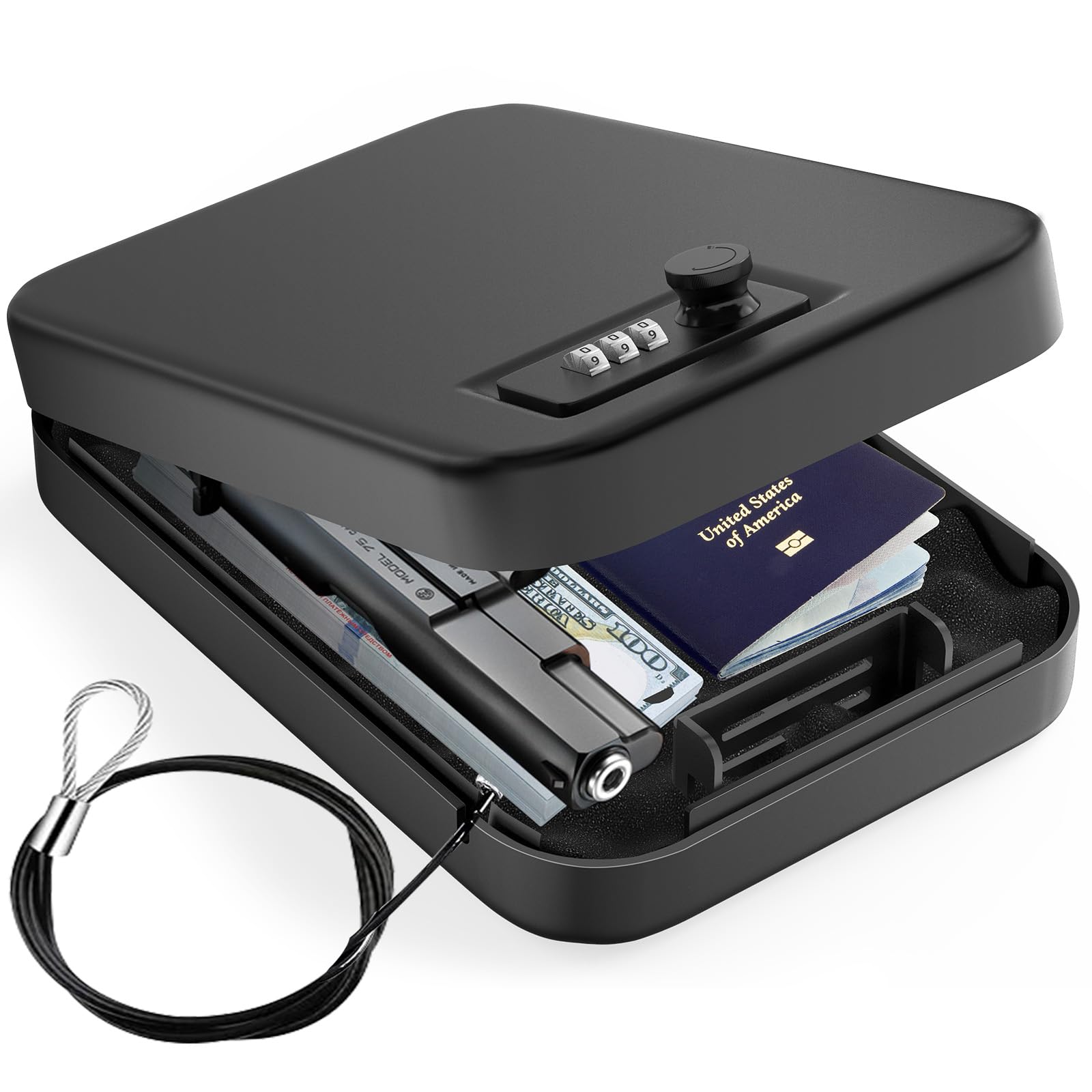 Safe Box Digital - Beveiligingskluis Persoonlijke kluis met stalen cijferslot