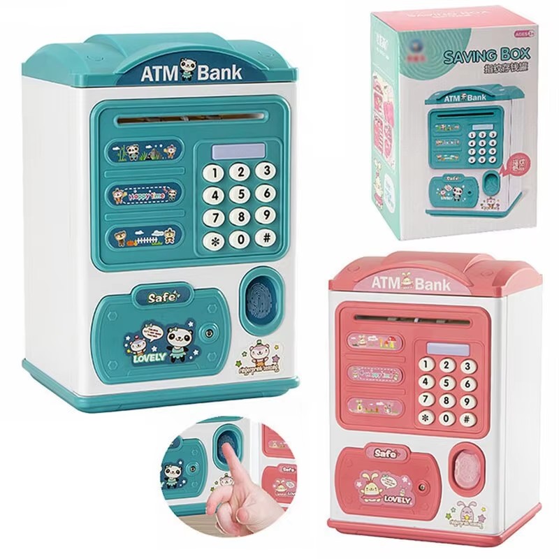 Safe Box Digital - Mooie Cartoon Vingerafdruk Automatische Bank Automatische