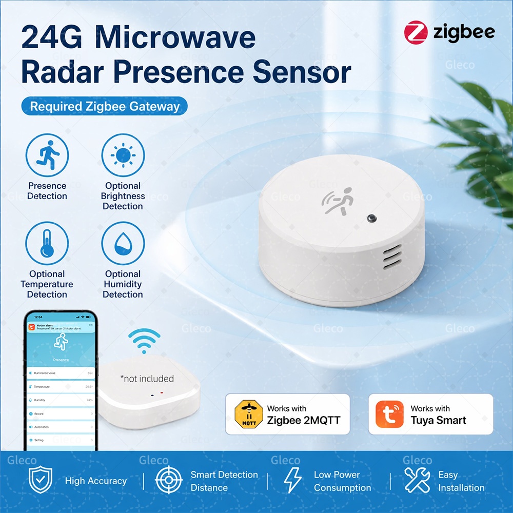 Home Security Battery - Zigbee Menselijke aanwezigheidssensor Tuya 24G Radar