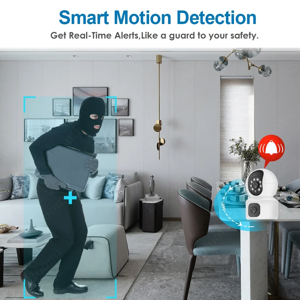 Dubbele lens 6MP HD WiFi 4G PT - Home Security Robots recensie en prijs
